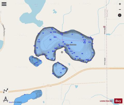 Olson (Charolette) Lake depth contour Map - i-Boating App - Streets