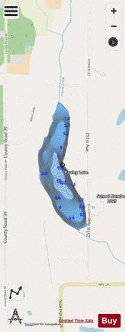 Pauley Lake depth contour Map - i-Boating App - Streets