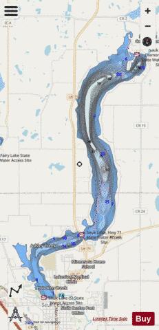 Sauk Lake depth contour Map - i-Boating App - Streets