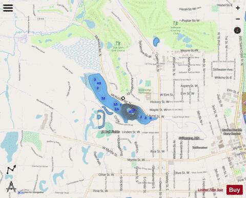 Lake McKusick depth contour Map - i-Boating App - Streets