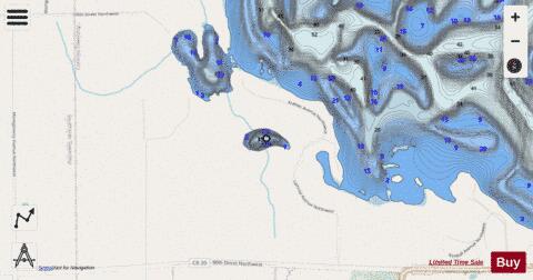 Hidden Lake depth contour Map - i-Boating App - Streets