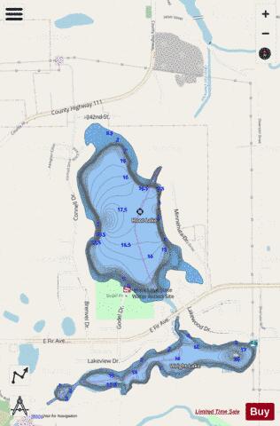 Hoot Lake depth contour Map - i-Boating App - Streets