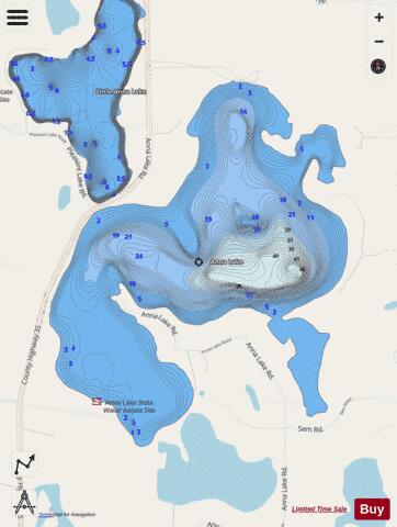 Lake Anna depth contour Map - i-Boating App - Streets
