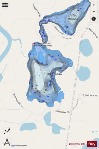 Black Bear Lake depth contour Map - i-Boating App - Streets