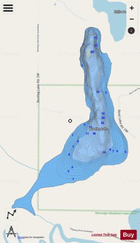 Lake Bootleg depth contour Map - i-Boating App - Streets
