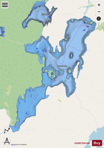 Lake Burnt depth contour Map - i-Boating App - Streets