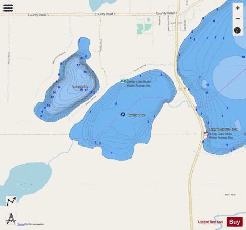 Lake Dahler depth contour Map - i-Boating App - Streets
