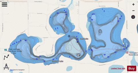 Lake East Lost depth contour Map - i-Boating App - Streets