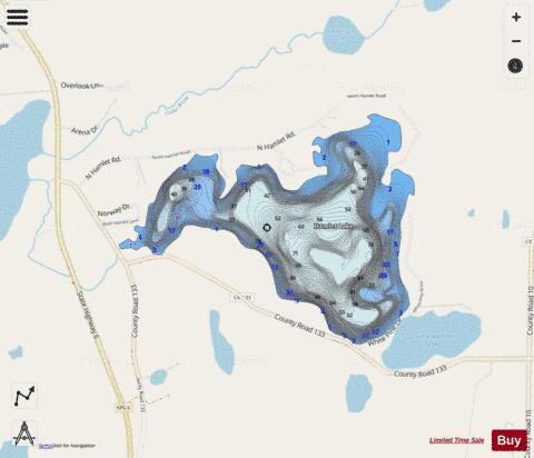 Lake Hamlet depth contour Map - i-Boating App - Streets