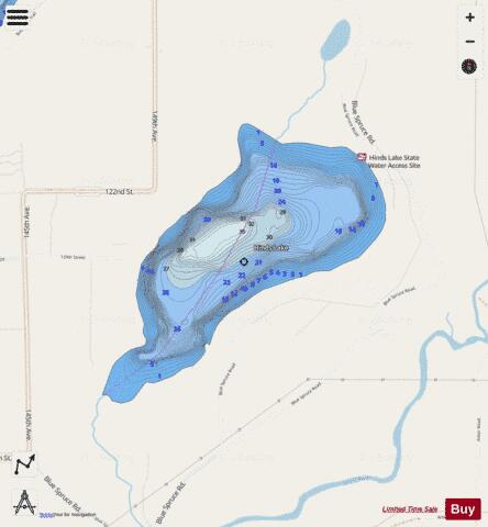 Lake Hinds depth contour Map - i-Boating App - Streets