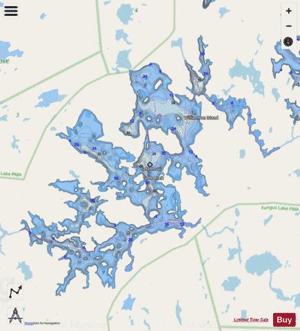 Lake Insula depth contour Map - i-Boating App - Streets