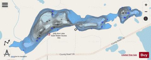 Lake Jolly Ann depth contour Map - i-Boating App - Streets