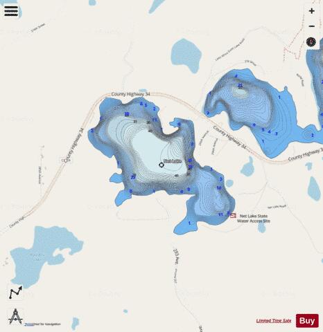 Lake Net depth contour Map - i-Boating App - Streets