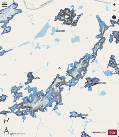 Lake Ogishkemuncie depth contour Map - i-Boating App - Streets