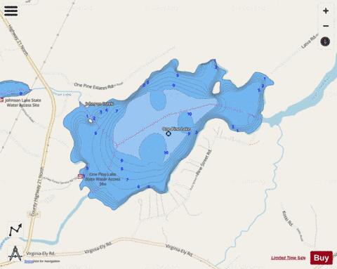 Lake Pine depth contour Map - i-Boating App - Streets