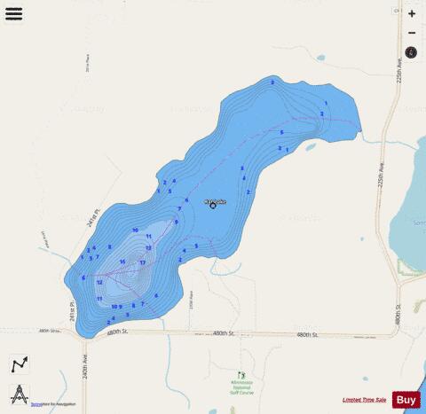 Lake Rat depth contour Map - i-Boating App - Streets