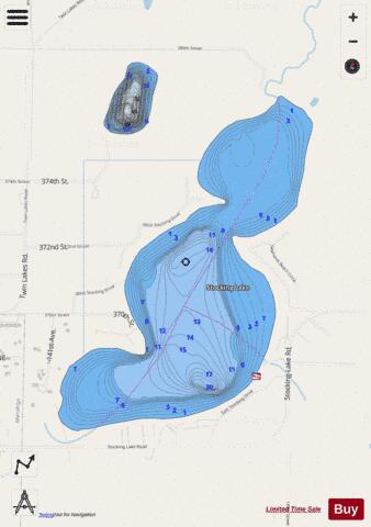 Lake Stocking depth contour Map - i-Boating App - Streets
