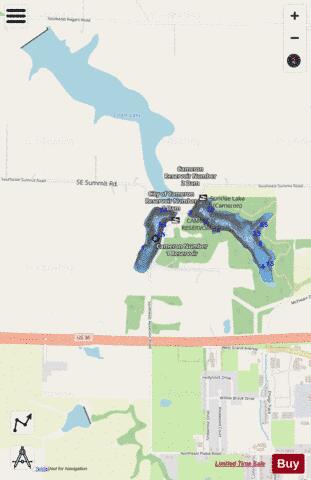 Cameron Reservoir #1 depth contour Map - i-Boating App - Streets