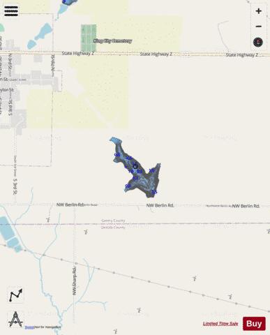 King City Reservoir depth contour Map - i-Boating App - Streets