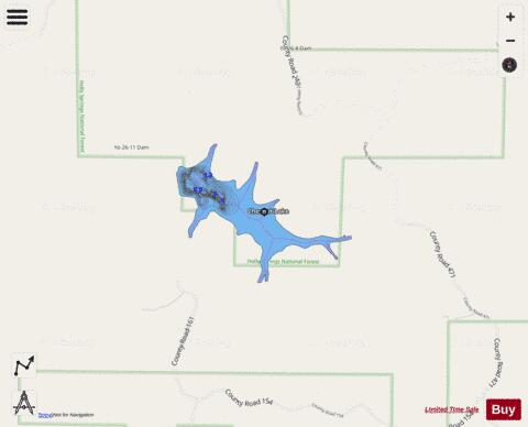 Chestnut Lake depth contour Map - i-Boating App - Streets