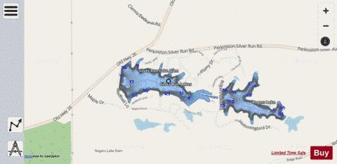 Silver Run Lakes depth contour Map - i-Boating App - Streets