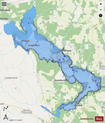 Buckhorn Reservoir depth contour Map - i-Boating App - Streets