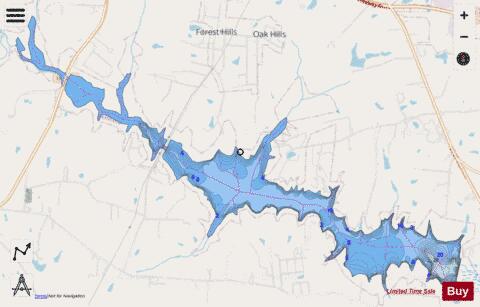 Lake Reidsville depth contour Map - i-Boating App - Streets