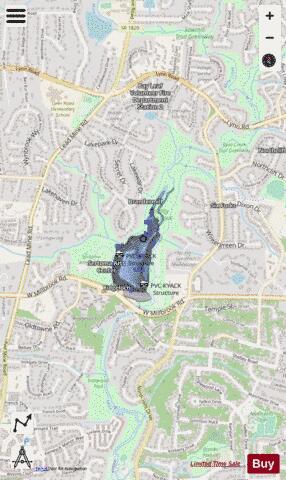 Shelley Lake depth contour Map - i-Boating App - Streets