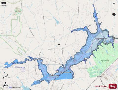 Lake Townsend depth contour Map - i-Boating App - Streets