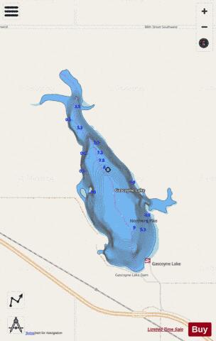 Gascoyne Lake depth contour Map - i-Boating App - Streets