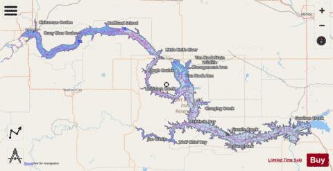 Lake Sakakawea depth contour Map - i-Boating App - Streets