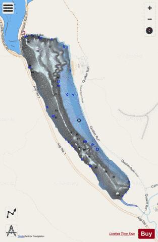 Quaker Lake depth contour Map - i-Boating App - Streets