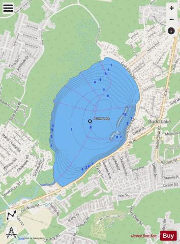 Budd Lake depth contour Map - i-Boating App - Streets