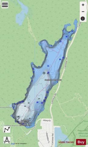 Canistear Reservoir depth contour Map - i-Boating App - Streets