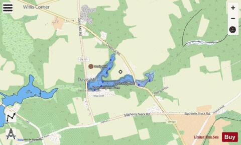 Davis Millpond depth contour Map - i-Boating App - Streets