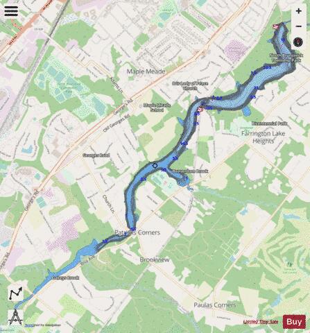 Farrington Lake depth contour Map - i-Boating App - Streets