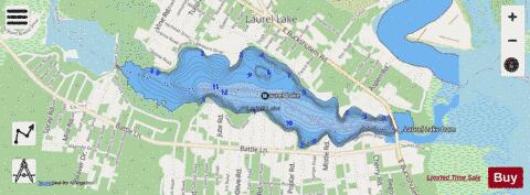 Laurel Lake depth contour Map - i-Boating App - Streets