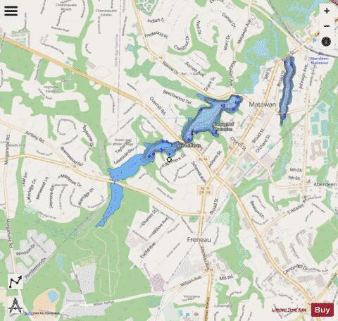 Lefferts Lake depth contour Map - i-Boating App - Streets
