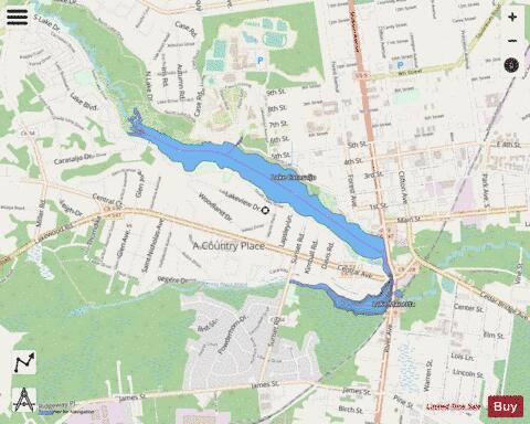 Manetta Lake depth contour Map - i-Boating App - Streets