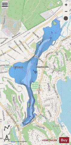 Pompton Lakes depth contour Map - i-Boating App - Streets