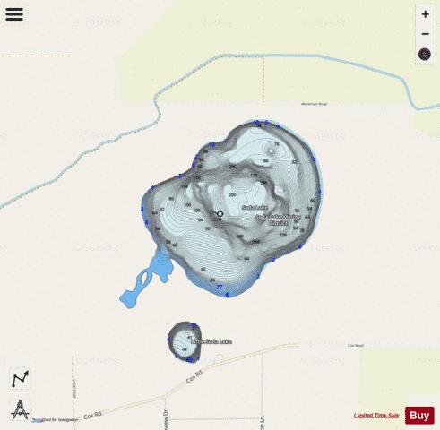 Big Soda Lake depth contour Map - i-Boating App - Streets