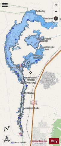 Rye Patch Reservoir + Lassens Meadows + Pitt-Taylor depth contour Map - i-Boating App - Streets