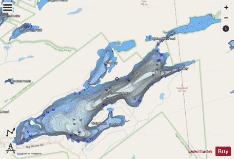 Big Moose Lake depth contour Map - i-Boating App - Streets