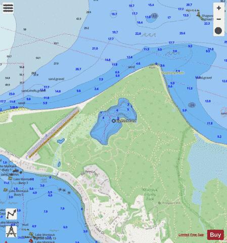 Big Reed Pond depth contour Map - i-Boating App - Streets