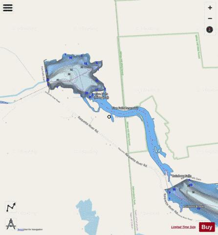 Five Falls Reservoir depth contour Map - i-Boating App - Streets