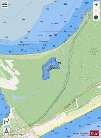 Fresh Pond depth contour Map - i-Boating App - Streets