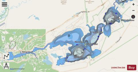 Fulton Chain Of Lakes depth contour Map - i-Boating App - Streets