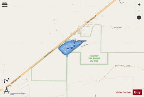 Harwood Lake depth contour Map - i-Boating App - Streets