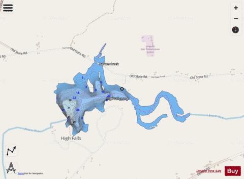 High Falls Pond depth contour Map - i-Boating App - Streets