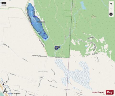 Iron Mine Pond depth contour Map - i-Boating App - Streets